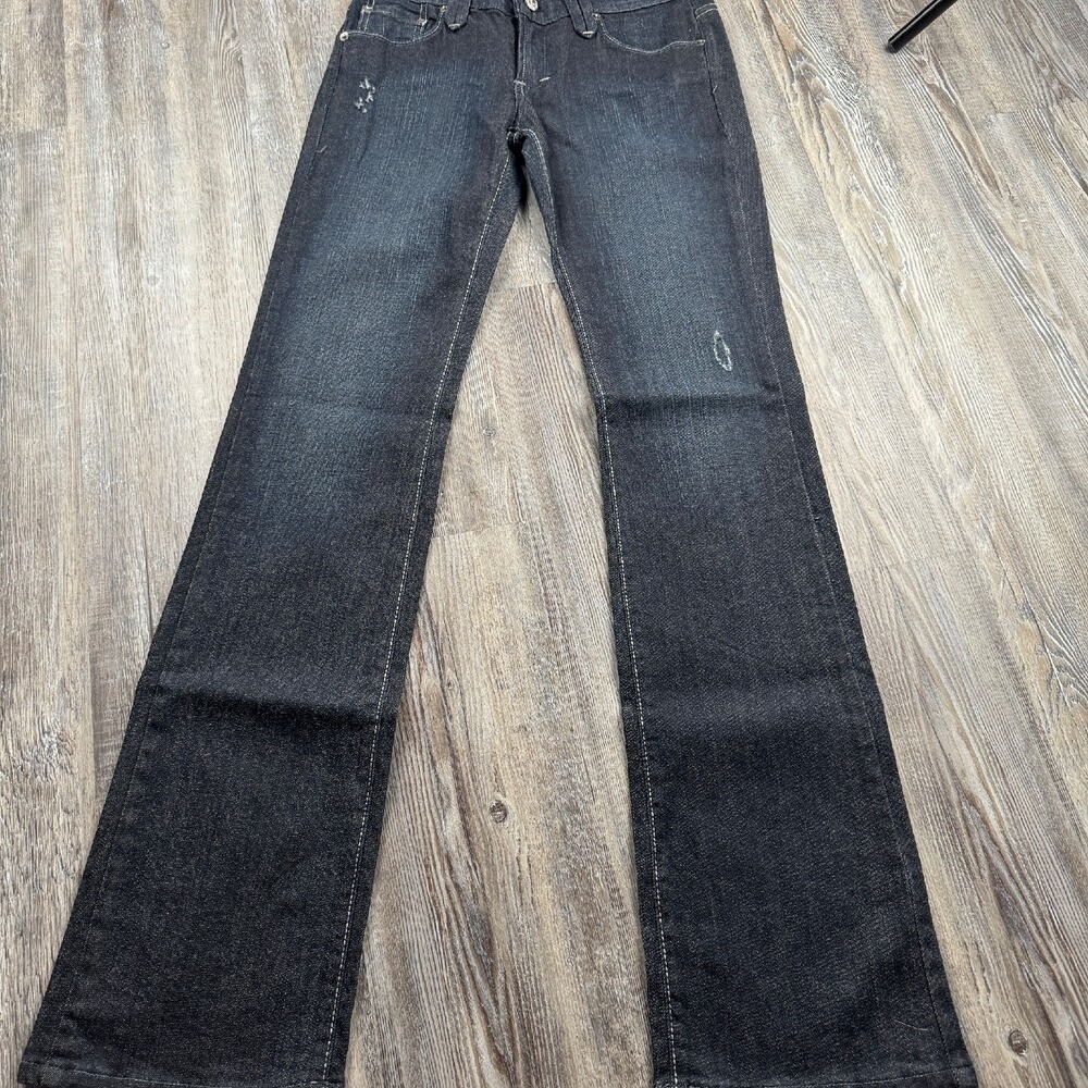 KanCan Women's 7 Dark Wash Flare Leg Jeans READ has flaw - Picture 2 of 6